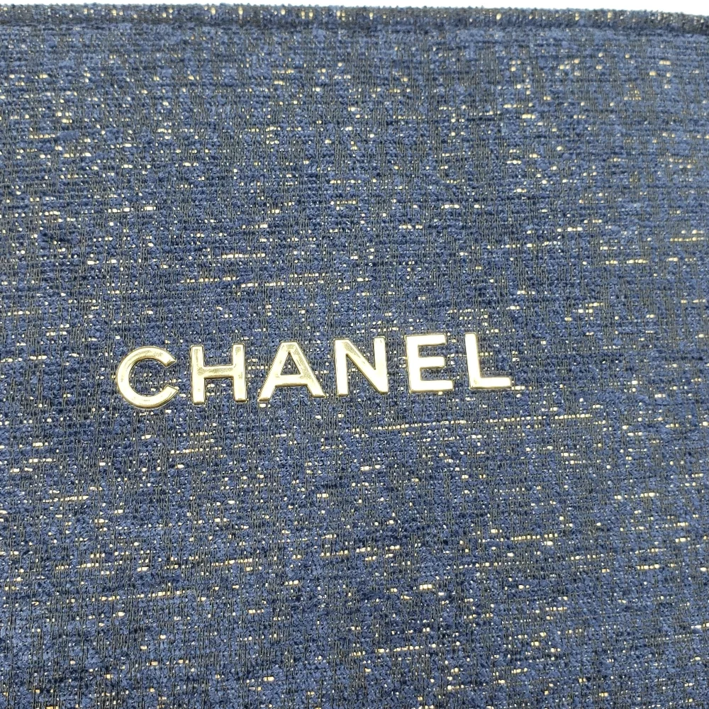 Authentic Chanel cosmetic bag blue